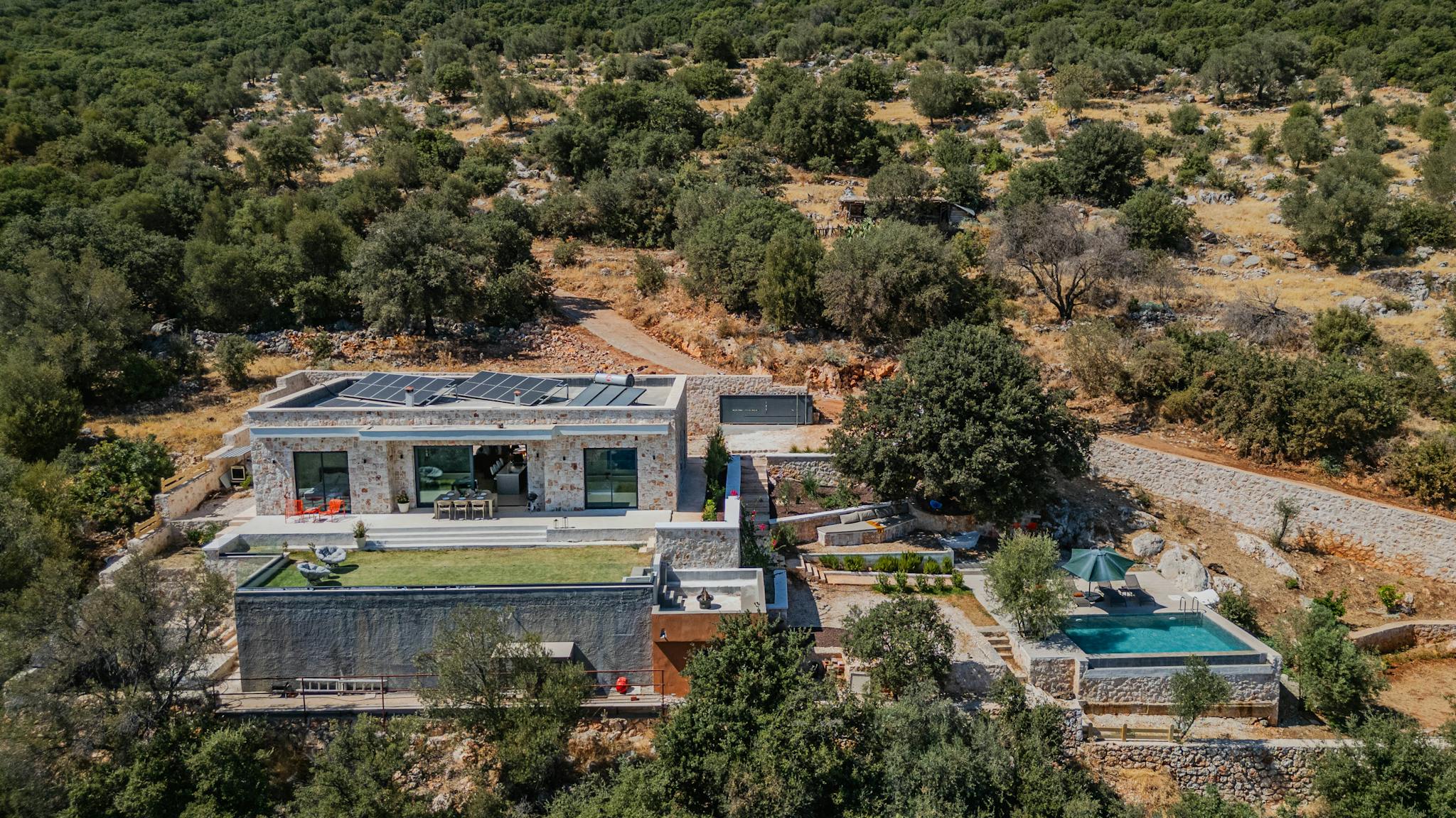 Aerial View Of A Modern Luxury Villa